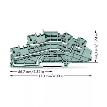 WAGO 2003-6642 morsetto passante, TOPJOB® S, 2 conduttori, 4 mm², grigio, 800 V, 24 A