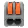 WAGO 222-412 morsetto di giunzione a 2 conduttori, grigio/trasparente, 32A, 400V