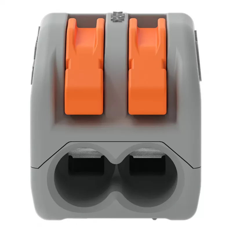 WAGO 222-412 morsetto di giunzione a 2 conduttori, grigio/trasparente, 32A, 400V