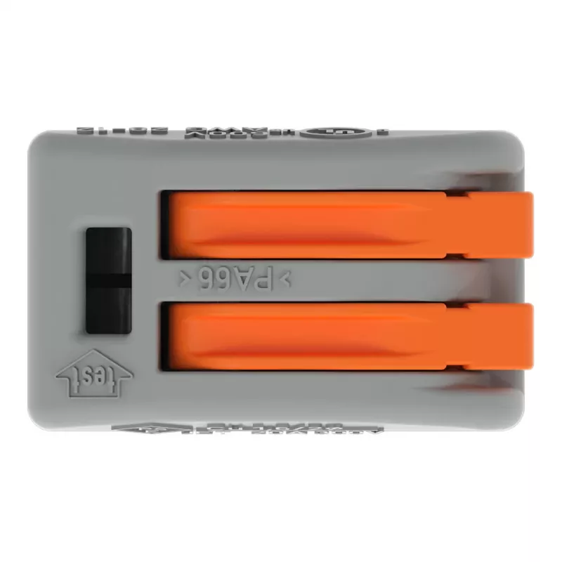 WAGO 222-412 morsetto di giunzione a 2 conduttori, grigio/trasparente, 32A, 400V