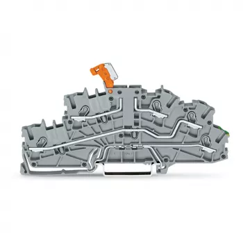 WAGO TOPJOB S morsetto di separazione N con PE, 3 conduttori, Push-in CAGE CLAMP, grigio, 2003-6644