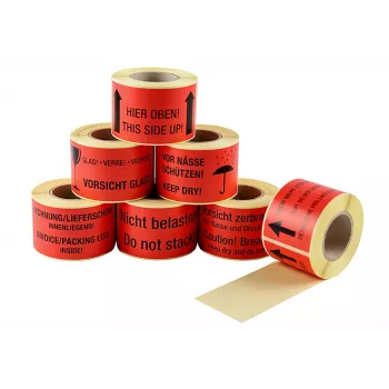 Eichner 250 etichette di avvertenza rosse “Non sovrapporre!” 100 x 50 mm