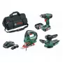 BOSCH PSR 1800 Li-2 + PST 18 Li + AdvancedOrbit 18 set di utensili a batteria 18 V, 2 batterie (06039A310W)