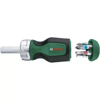 Bosch 1600A032UY cacciavite a cricchetto con 12 bit (25 mm) acciaio S2, esagono 1/4