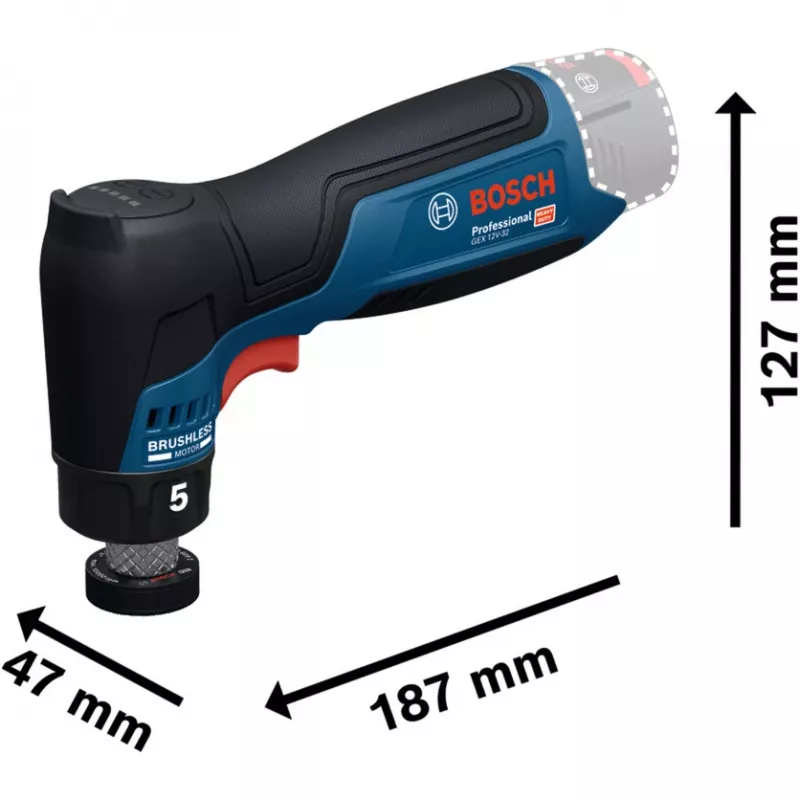 BOSCH PowerTools levigatrice orbitale a batteria GEX 12V-32 mm (confezione singola)