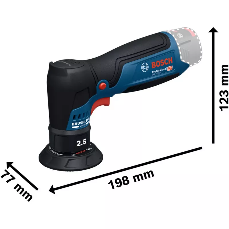 BOSCH PowerTools GEX 12V-75 levigatrice orbitale (in scatola)