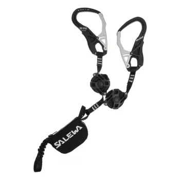 SALEWA Ergo Lanyard zip-black cordino retrattile