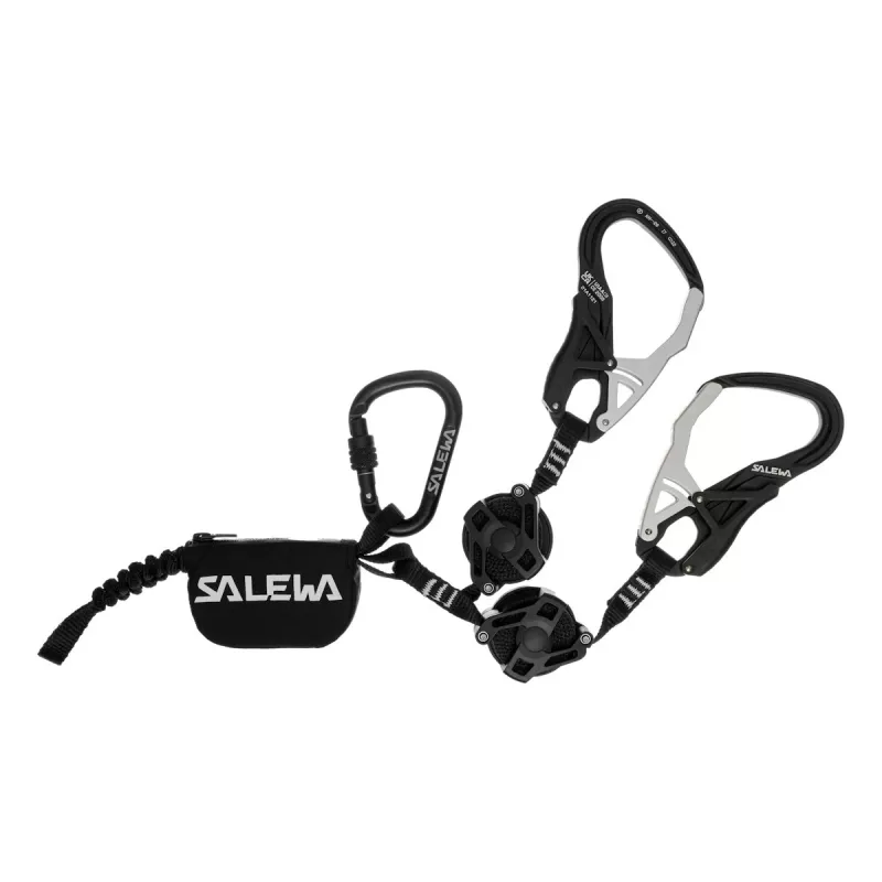 SALEWA Ergo Lanyard zip-black cordino retrattile