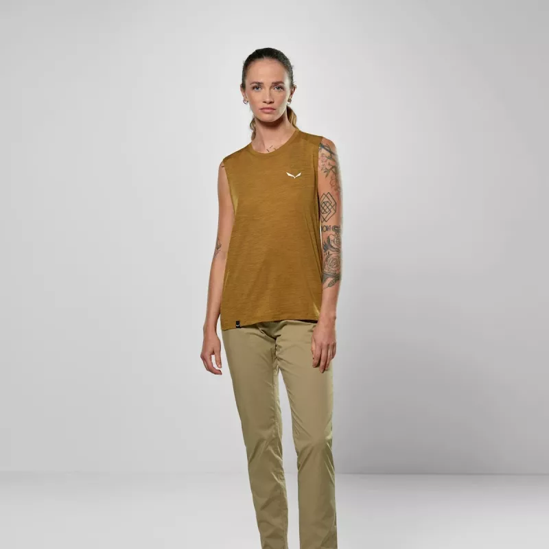 Salewa Eagle Minilogo Am Tank Top - Golden Brown - Taglia M