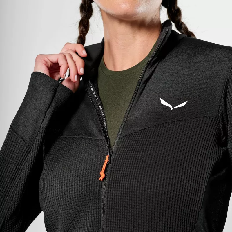 Salewa Giacca Puez Waffle Hybrid PL donna - Black Out