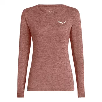 Salewa Puez Melange Dry L/S Maglia a maniche lunghe da donna - Desert Pink Melange, taglia M