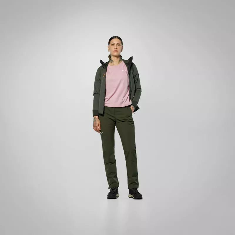 Salewa Puez Dolomia 2 pantaloni softshell donna - Dark Olive, taglia S