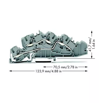 WAGO 2005-7642 morsetto passante, 4 mm², 32 A, 400 V, grigio, CAGE CLAMP