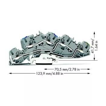 WAGO 2005-7646 morsetto passante, 3 conduttori, 400V, 24A, 2,5mm², grigio