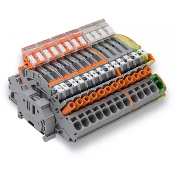 WAGO 2007-8874 morsetto per guida DIN per trasformatori di corrente/tensione, 4 punti di connessione, grigio, CAGE CLAMP
