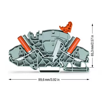 WAGO 2007-8821 blocco morsetti push-in a 3 conduttori, 10 mm², grigio