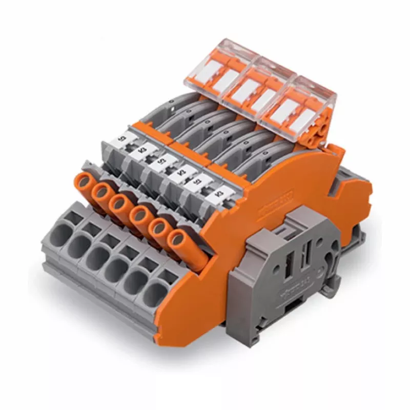 WAGO 2007-8875 Morsetto per guida DIN per trasformatori di corrente, 1 polo, grigio, Push-in CAGE CLAMP, 41 A, 1000 V