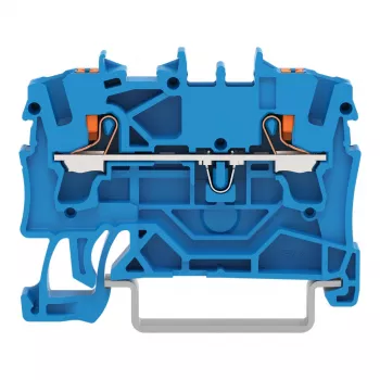 WAGO 2202-1204 morsetto passante a 2 conduttori con pulsante, 2,5 mm, blu