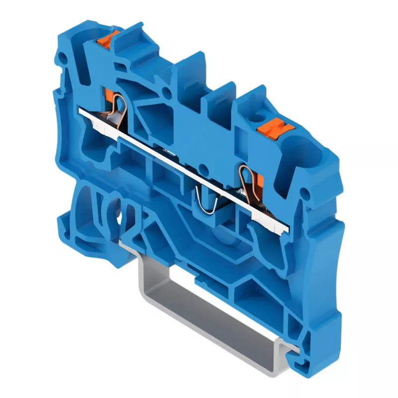 WAGO 2202-1204 morsetto passante a 2 conduttori con pulsante, 2,5 mm, blu