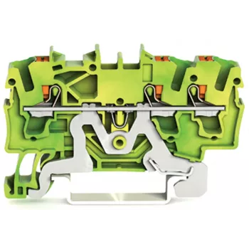 WAGO 2202-1307 morsetto di terra a 3 conduttori con pulsante, 2,5 mm²