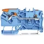 WAGO 2102-5204 morsetto passante a 2 conduttori con leva e pulsante, 2,5 mm, blu