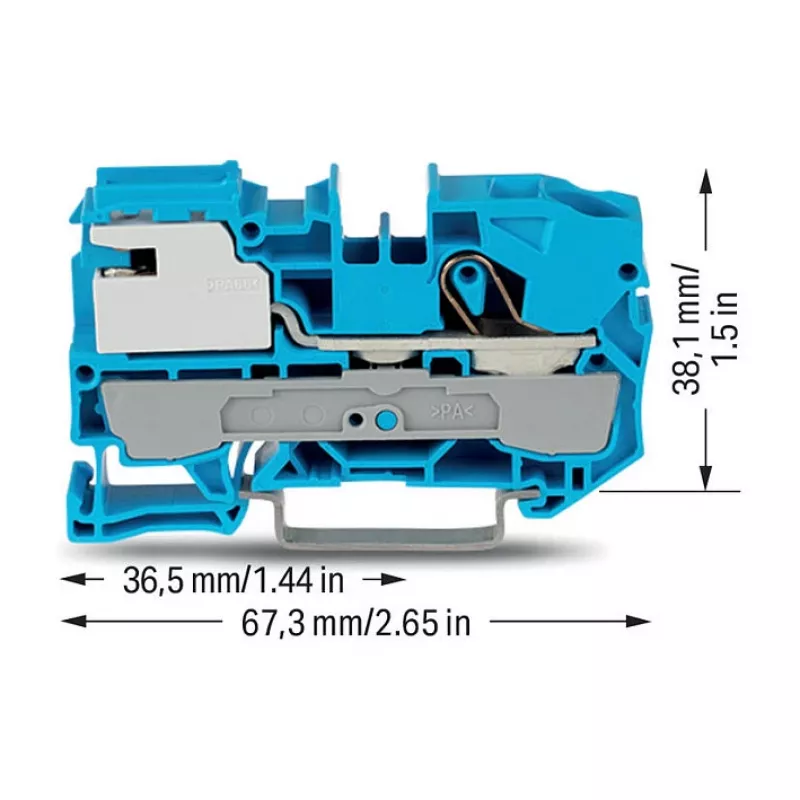 WAGO Morsetto di sezionamento neutro 10 mm² 1 conduttore blu