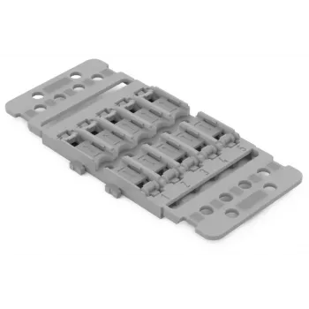 WAGO 221-2505 Supporto di montaggio con scarico di trazione, 5 vie, grigio