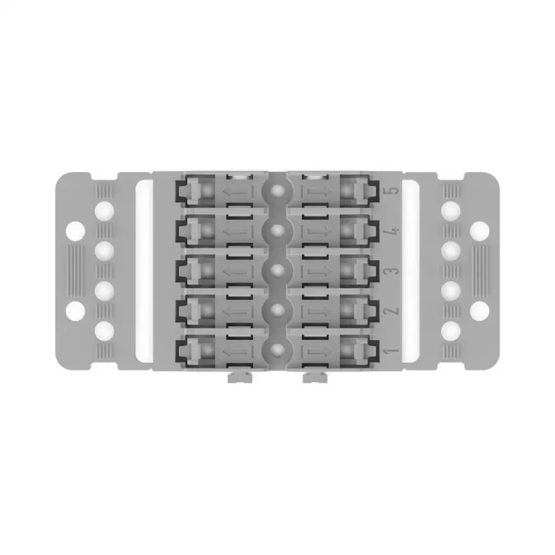 WAGO 221-2505 Supporto di montaggio con scarico di trazione, 5 vie, grigio