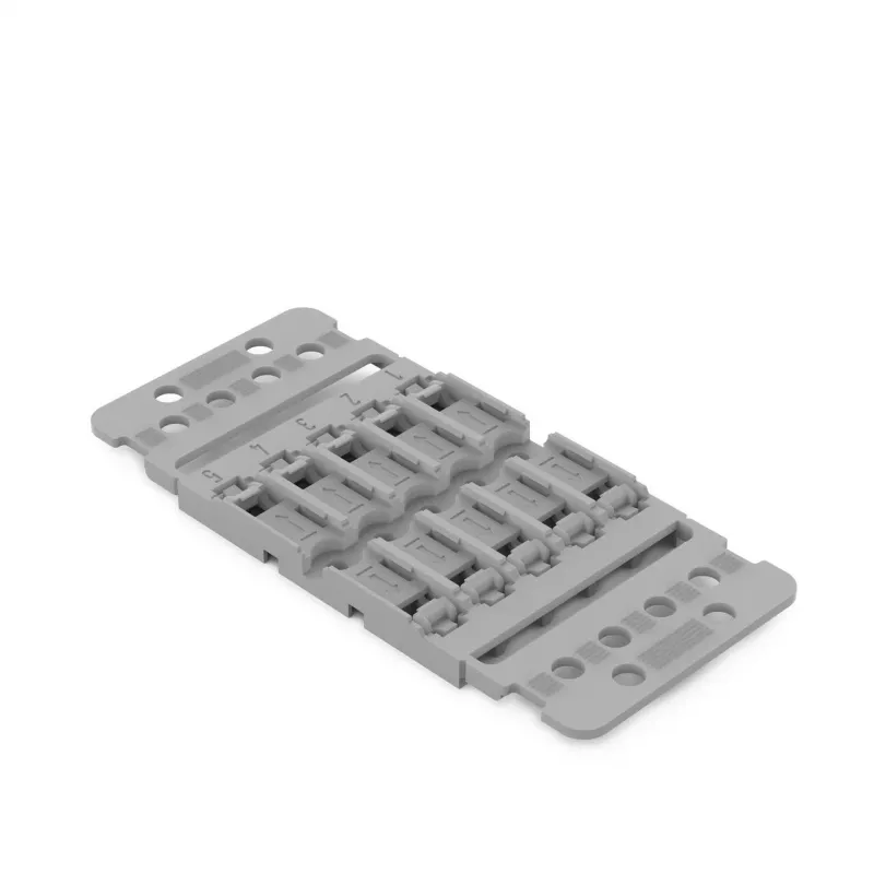 WAGO 221-2505 Supporto di montaggio con scarico di trazione, 5 vie, grigio