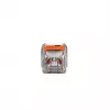 WAGO 221-2401 Connettore di giunzione inline, 2 conduttori, 0,2-4 mm², 600 pz., trasparente/arancione