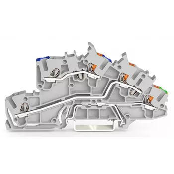 WAGO 2203-7546 Morsetto di installazione per guida DIN con apertura di azionamento, 6 connessioni, 2 livelli, grigio chiaro
