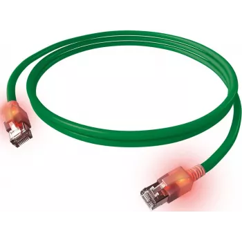 EasyLan DualBoot LED cavo patch RJ45 S/FTP Cat.6A (Class EA) con connettore saCon - LSOH - verde - 7,5 m