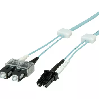 EasyLan cavo patch in fibra ottica SC Duplex a LC Duplex multimodale OM3 2m aqua