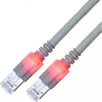 EasyLan Cat.6 Class E S/FTP LSOH cavo patch grigio 20m - DualBoot LED cavo patch RJ45 S/FTP