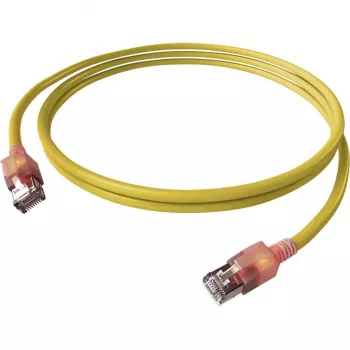 EasyLan DualBoot cavo patch LED RJ45 S/FTP Cat.6A (Class EA) con connettore saCon - LSOH - giallo