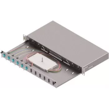 ZVK Easylan cassetto di giunzione fibra ottica Basic SB0012471HE 1U 19 pollici 6x LC-Duplex OM3 estraibile