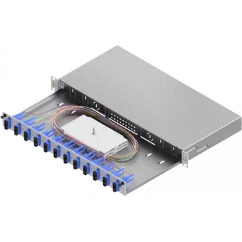 ZVK Easylan cassetto di giunzione fibra ottica Basic 1U 12x SC-Duplex OS2 a scomparsa