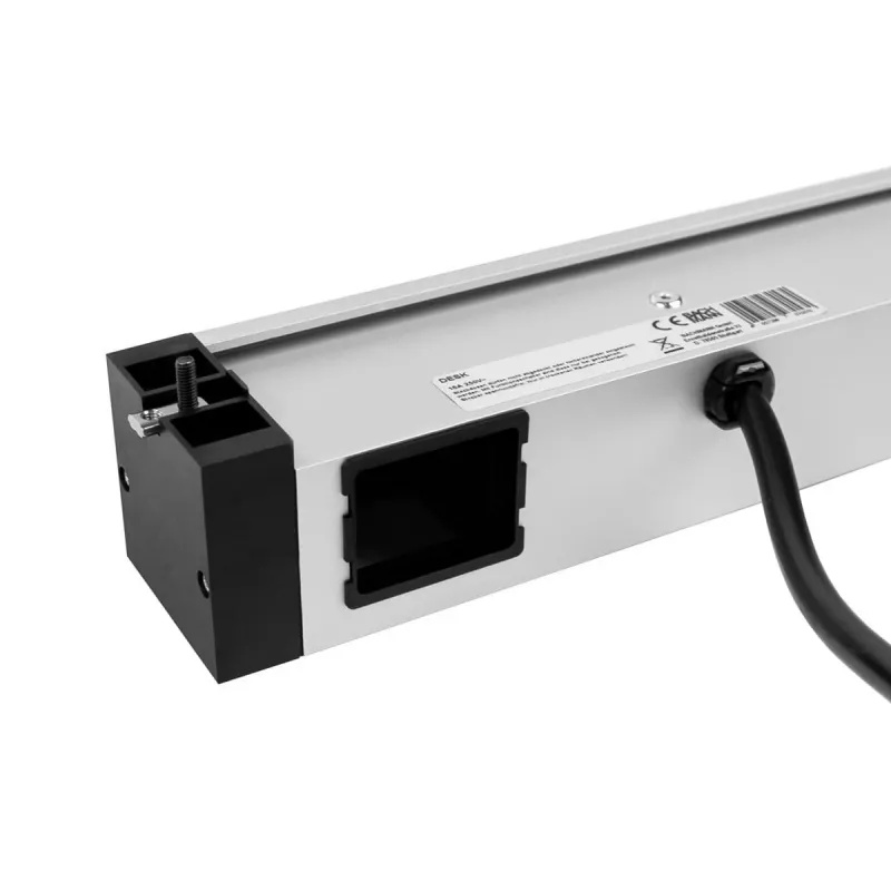 Bachmann DESK Rail ciabatta con 2 prese Schuko e 2 porte di ricarica USB, cavo 2m, argento/nero