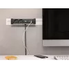 Bachmann DESK Rail ciabatta con 2 prese Schuko e 2 porte di ricarica USB, cavo 2m, argento/nero