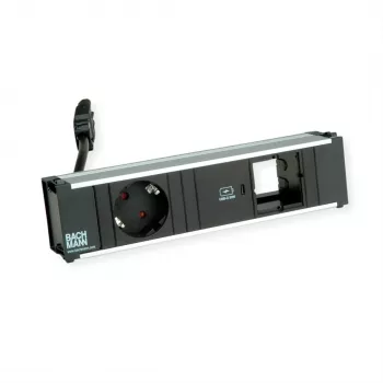 Bachmann CONI modulo di alimentazione da scrivania - 1x presa Schuko, 1x USB-C 22W PD, ingresso GST18i3, nero