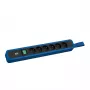 Bachmann PRIMO 2 ciabatta 6x prese tipo E con interruttore e occhiello per sospensione 2,0m spina CEE7/7 RAL5010 blu genziana