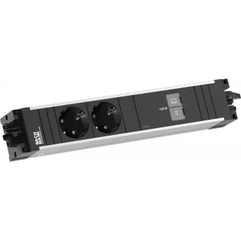 Bachmann STEP ALU alimentazione da tavolo 2x Schuko 1x USB-C 100W alluminio