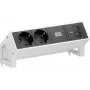 Bachmann DESK2 2x Schuko USB-C 45W 0,2m bianco puro RAL9010 modulo di alimentazione da tavolo