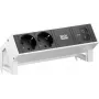 Bachmann DESK2 2x CEE 7/3 1x USB-C 45W 0,2m acciaio inox modulo di alimentazione da tavolo