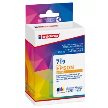 Edding Combo pack di cartucce d'inchiostro compatibili sostituisce Epson 503XL T09R1 nero, ciano, magenta, giallo (confezione da 4) alta resa