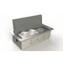 BEP24 BS Torretta a pavimento 3303E 3x Schuko, acciaio inox spazzolato
