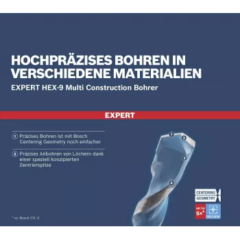 BOSCH EXPERT HEX-9 Multi Construction set punte multiuso 8 pezzi (2608901455)