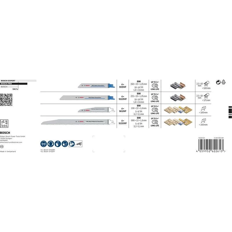 Bosch PRO Tough Box set lame sega sabre demolizione 16 pezzi