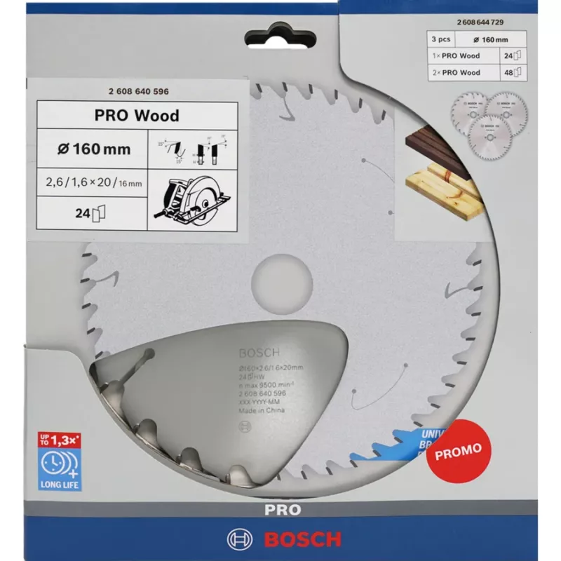 BOSCH POWERTOOLS PRO lama circolare per legno 160 mm (confezione convenienza da 3)