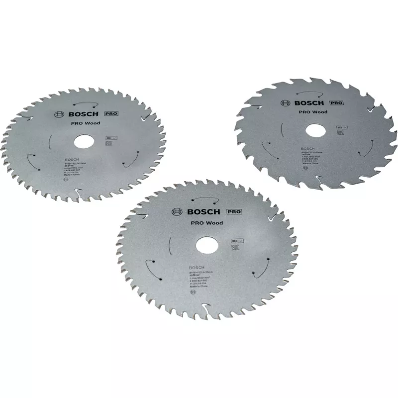 BOSCH POWERTOOLS PRO Wood lama circolare a batteria 165 mm (confezione convenienza da 3)